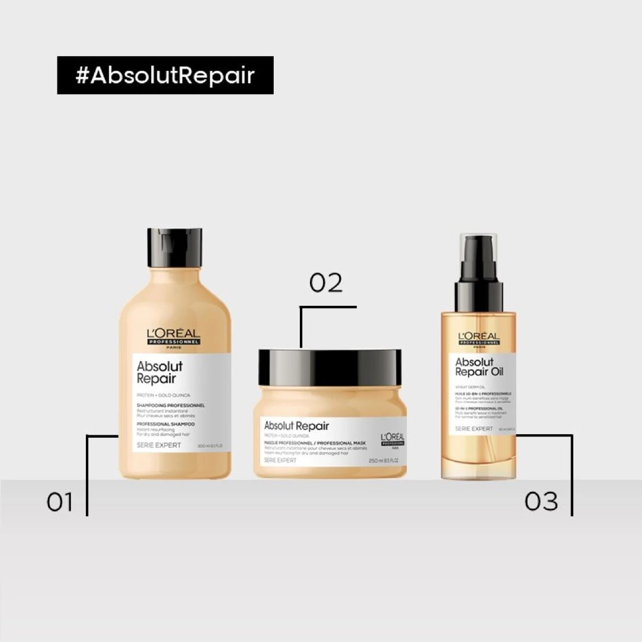 Absolut Repair Masque Restructurant Cheveux Abîmés L'Oréal 250ml 6 Absolut Repair Masque Restructurant Cheveux Abîmés L'Oréal 250ml – Image 4