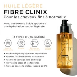 Huile Pour Cheveux Fins à Normaux Fibre Clinix Schwarzkopf 100 Ml -Produits Capillaires oil fibre light 2 63711.1695629057